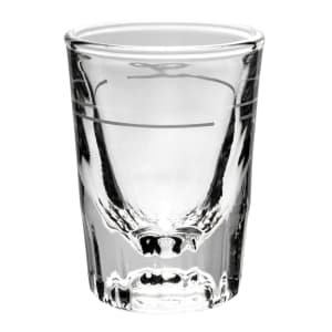 634-5126A0007 2 oz Fluted Whiskey Shot Glass with 1 oz Cap Line