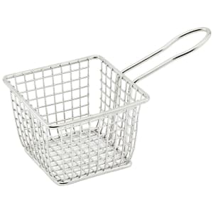 080-FBM443S 4" Square Mini Fry Basket, Stainless