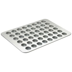 080-HMF48T 48 Compartment Mini Muffin Pan, Silicone Glazed Aluminized Steel