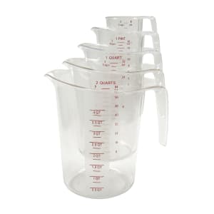 080-PMCP5SET 5 Piece Measuring Cup Set - Polycarbonate, Clear