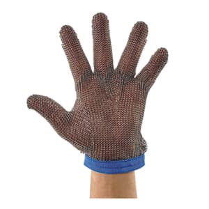 080-PMG1L Large Cut Resistant Glove - Stainless Steel, Blue Wrist Band