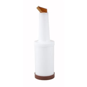 080-PPB1B 1 qt Liquor & Juice Multi Pour w/ Brown Spout & Lid