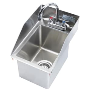 381-HS1220 Drop-in Commercial Hand Sink w/ 10 3/8"L x 14"W x 9"D Bowl, Gooseneck Faucet