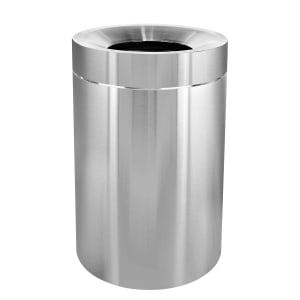 874-ALP47550 50 gal Indoor Decorative Trash Can - Stainless Steel, Silver