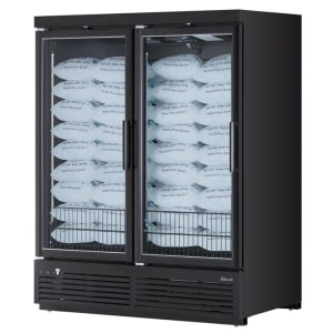 083-TJMI55SDBN 65 1/8" Indoor Ice Merchandiser w/ Bottom Mount Compressor - Glass Door, 115v