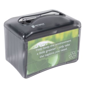 094-H4004TBK Tabletop 250 Mini/Interfold Napkin Dispenser - Advertisement Slot, Black Pearl