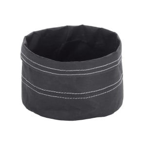 166-KBB5 5" Round Reusable Kraft Paper Bag, Black