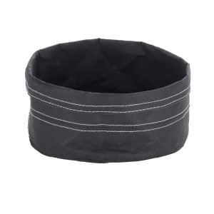 166-KBB7 7" Round Reusable Kraft Paper Bag, Black