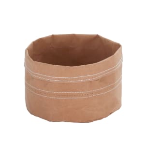 166-KBK5 5" Round Reusable Kraft Paper Bag, Khaki