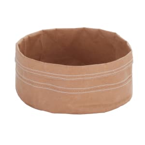 166-KBK7 7" Round Reusable Kraft Paper Bag, Khaki