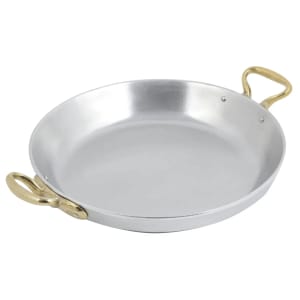 017-5100P 12" Aluminum Paella Pan w/ 2 qt 20 oz Capacity, Pewter