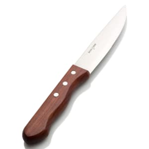 017-S937 Steak Knife w/ Pointed Tip, Dark Wood Handle