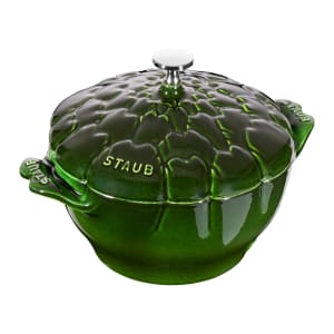 103-11152285 3 qt Enameled Cast Iron Cocotte w/ Lid - Artichoke Shaped, Basil