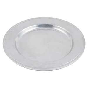 017-1021P 7 1/2" Rimmed Salad Plate, Aluminum/Pewter Glo