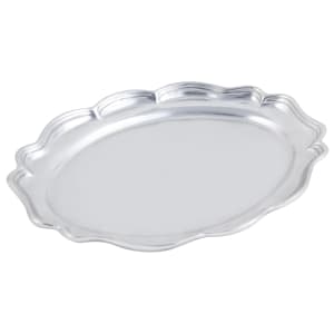 017-2022P Oval Platter, 9 1/2 x 12", Aluminum/Pewter Glo