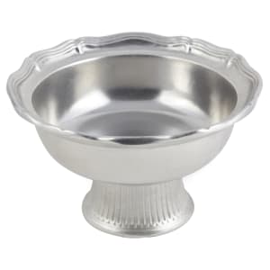 017-9062P 2 qt Salad Pedestal Bowl, Queen Anne, Aluminum/Pewter-Glo