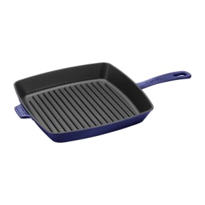 103-12123091 12" Square Grill Pan w/ Handles - Enameled Cast Iron, Dark Blue