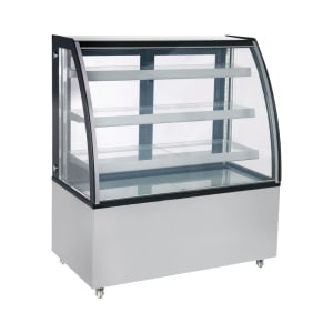 390-44502 48" Full Service Bakery Display Case w/ Curved Glass - (4) Levels, 110v
