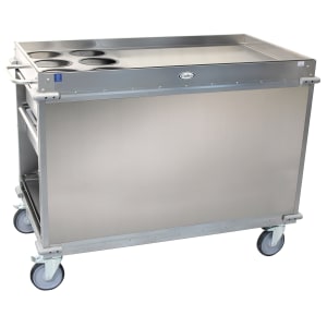 516-BC3LST Mobile Beverage Service Cart w/ (2) Shelves & (4) Drawers, Stainless Steel