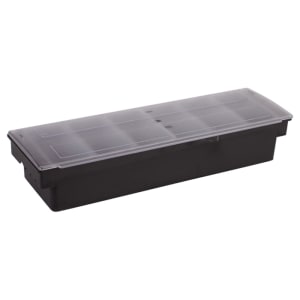 080-CCH6 (6) Compartment Bar Garnish Tray - Flat Hinged Lid