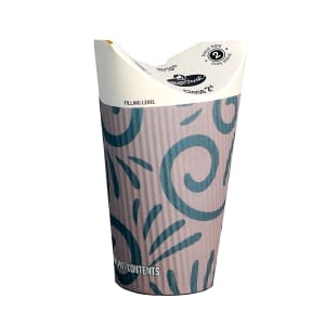 909-D16RWH #ReadyFresh® 16 oz Disposable Hot Cup w/ Integrated Lid & Sleeve - Paper, Printed