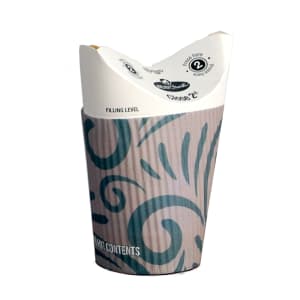 909-D12RWH #ReadyFresh® 12 oz Disposable Hot Cup w/ Integrated Lid & Sleeve - Paper, Printed