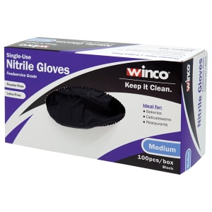 080-GLNLB Disposable Nitrile Gloves - Powder Free, Black, Large
