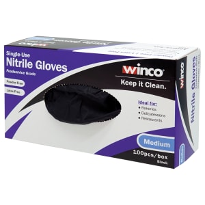 080-GLNMB Disposable Nitrile Gloves - Powder Free, Black, Medium