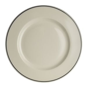 706-HL2081743 11 1/8" Round Black Line Plate - China, White