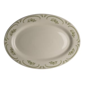 706-HL1549885 10 1/2" x 7 1/4" Oval American Rose Platter - China, Moss