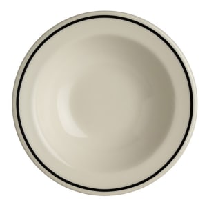 706-HL1701743 9 oz Round Black Line Grapefruit Bowl - China, Ivory