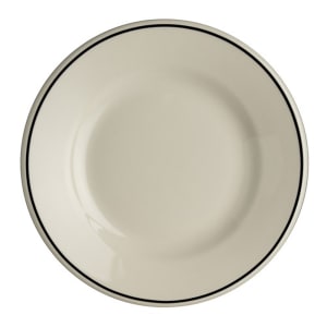 706-HL2011743 6 1/4" Round Black Line Plate - China, Ivory