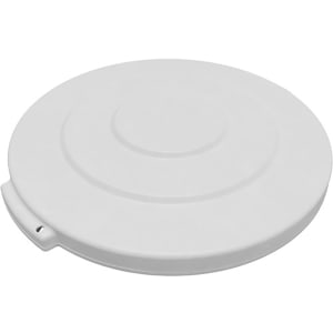 028-84102102 Round Flat Top Lid for 20 gal Trash Can - Plastic, White