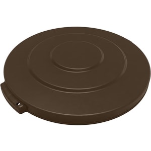 028-84101101 Round Flat Top Lid for 10 gal Trash Can- Plastic, Brown