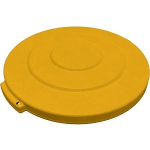 028-84101104 Round Flat Top Lid for 10 gal Trash Can - Plastic, Yellow