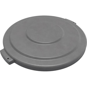 028-84103323 Round Flat Top Lid for 32 gal Trash Can - Plastic, Gray