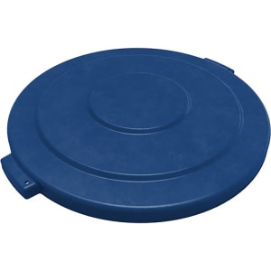 028-84105614 Round Flat Top Lid for 55 gal Trash Can - Plastic, Blue