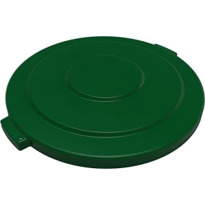 028-84105609 Round Flat Top Lid for 55 gal Trash Can - Plastic, Green