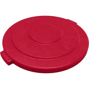 028-84104505 Round Flat Top Lid for 44 gal Trash Can - Plastic, Red