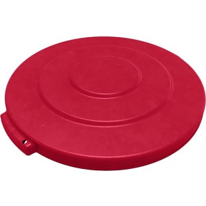 028-84101105 Round Flat Top Lid for 10 gal Trash Can - Plastic, Red
