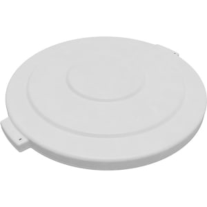 028-84105602 Round Flat Top Lid for 55 gal Trash Can - Plastic, White