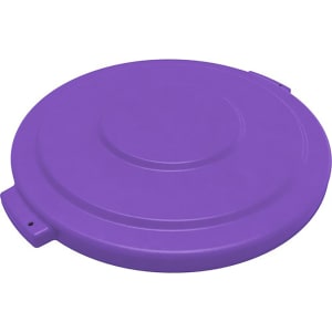 028-84103389 Round Flat Top Lid for 32 gal Trash Can - Plastic, Purple