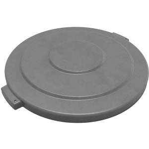 028-84105623 Round Flat Top Lid for 55 gal Trash Can - Plastic, Gray