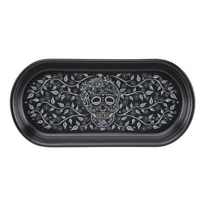 706-HL41241590 Oblong Skull and Vine Bread Tray - 12" x 5 3/4", China, Foundry