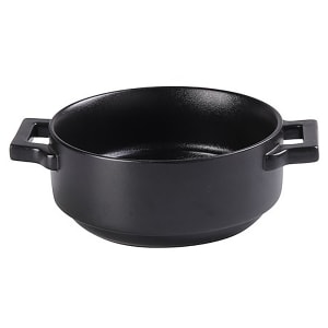 614-NB907 20 oz Round Bake Dish w/ Handle - Ceramic, Noble Black