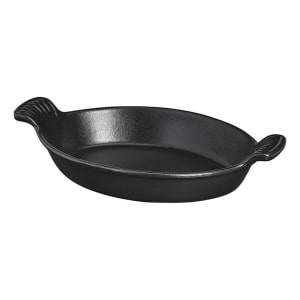 450-FN419 7 7/8" x 5 7/8" Oval Cast Iron Dish, Black