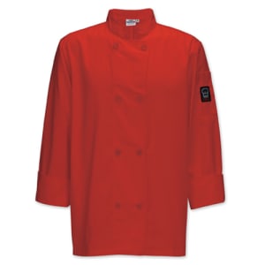 080-UNF6RXXL Mulholland Chef's Jacket w/ Long Sleeves - Poly/Cotton, Red, 2X