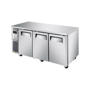 083-JURF72N 70 7/8" W Undercounter Refrigerator/Freezer Combo w/ (3) Sections & (3) Doors, 115v