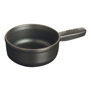 103-1461223 4 3/4" Cheese Fondue Pot w/ 12 oz Capacity & Enameled Cast Iron, Black Matte