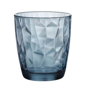 706-4990Q787 13 1/2 oz Diamond Double Old Fashioned Glass, Ocean Blue
